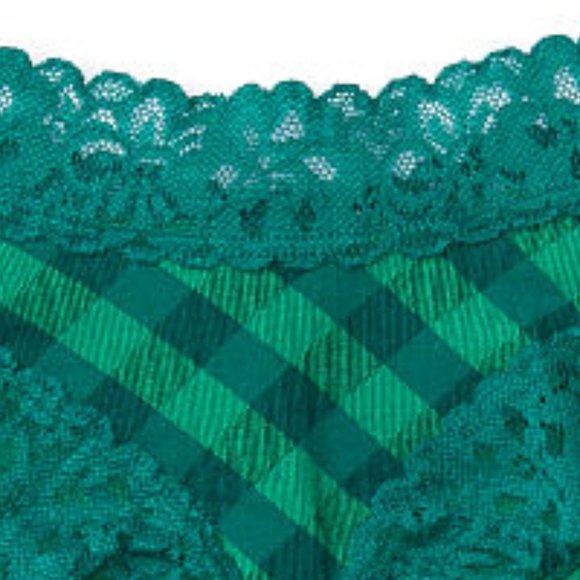 VS Last Pair M Cheeky W/Lace VS Green Plaid Saint St Patrick’s Day March NWT - Picture 12 of 14